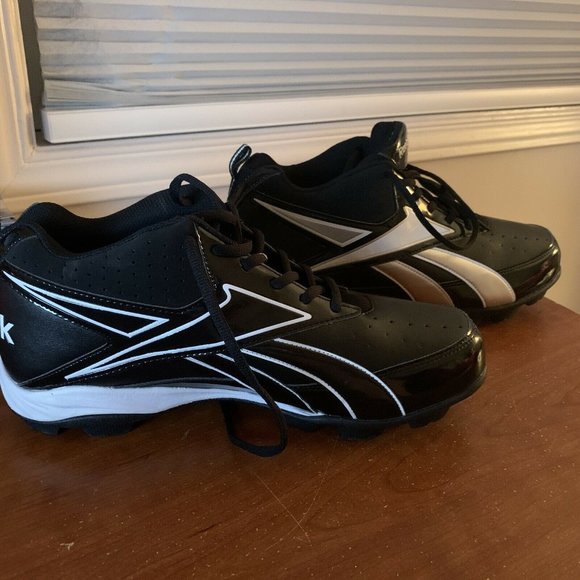 Reebok All Out Speed Football Molded Cleats Black/White Size 12.5 Unused V43293 - Picture 1 of 6